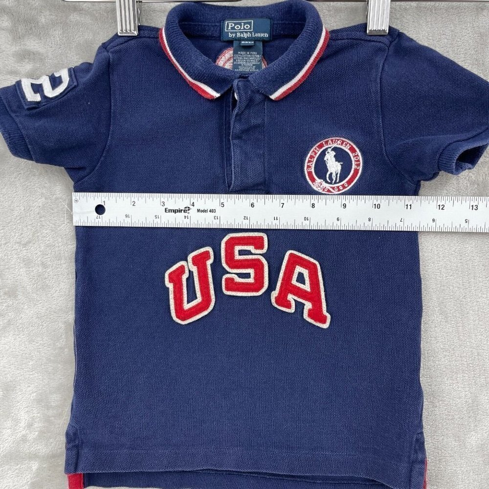 Polo Ralph Lauren 2012 USA Olympic Team Embroidered Polo Shirt Navy Boy's 24M - Picture 10 of 10